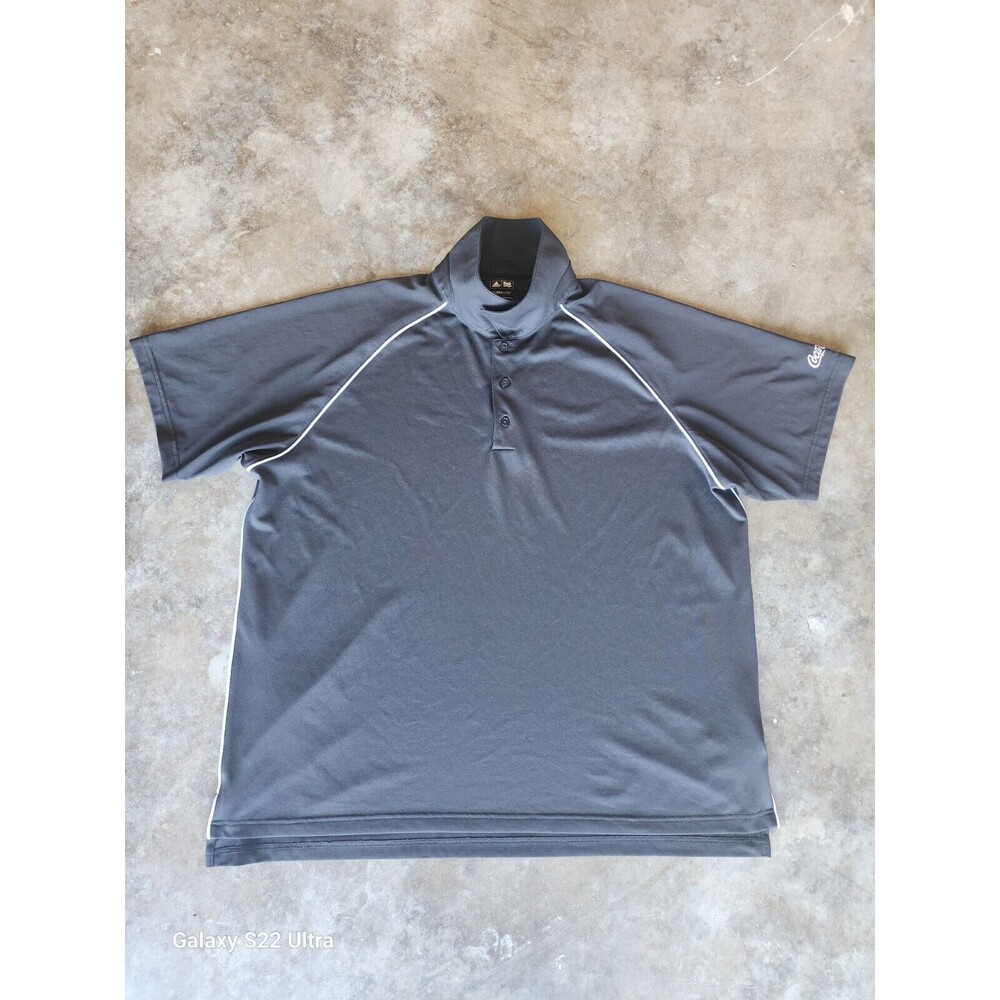 Adidas Climalite Polo Golf Shirt Short Sleeve Coca Cola Gray size 2XL 100% Poly